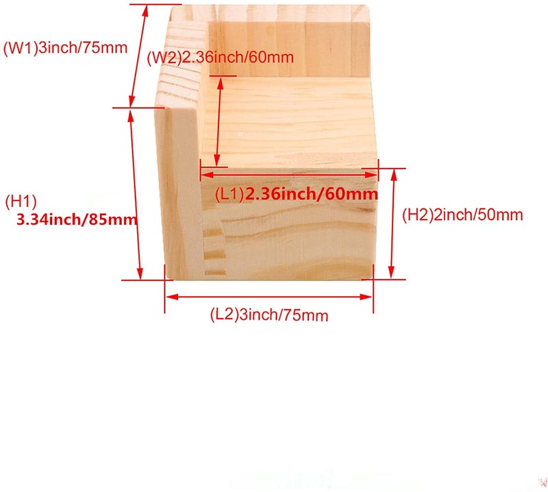 Metany Set of 4 Bed Risers Furniture Square Risers 2 Inches Height Heavy Duty Unfinished Solid Wood Furniture Legs Bed Lifts Furniture Legs for Sofa Couch Chair Table Legs,Helps You Storage Under The Bed - Image 5